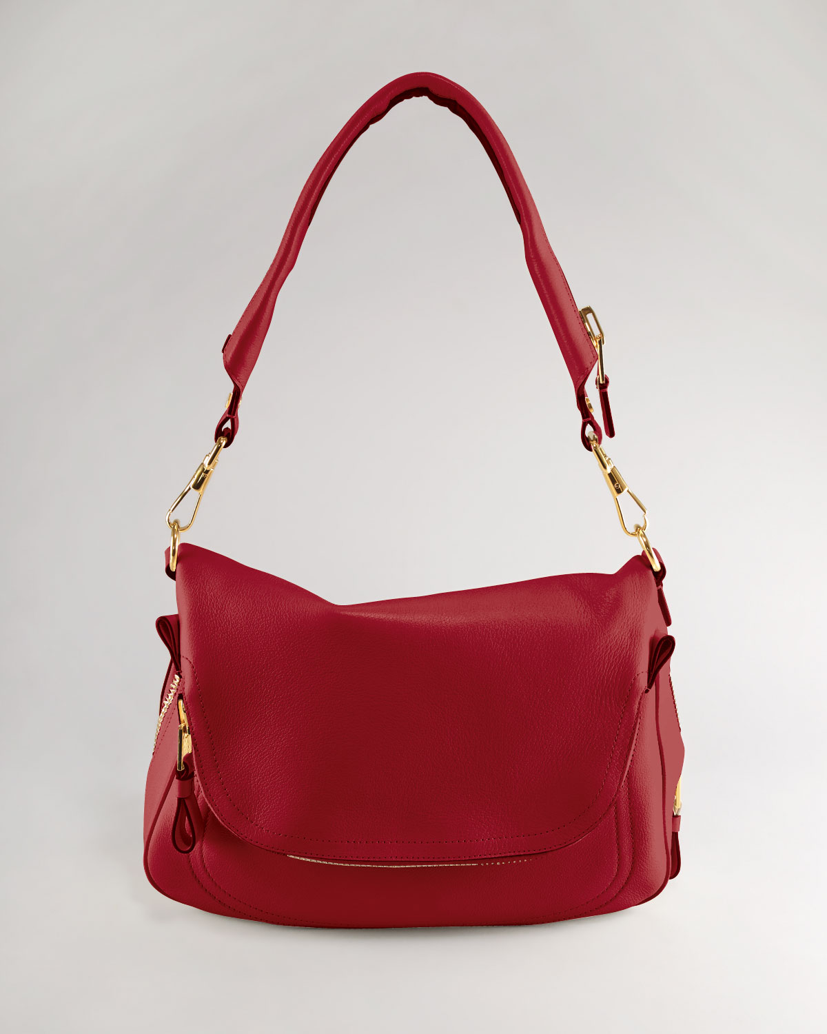 red leather shoulder bag