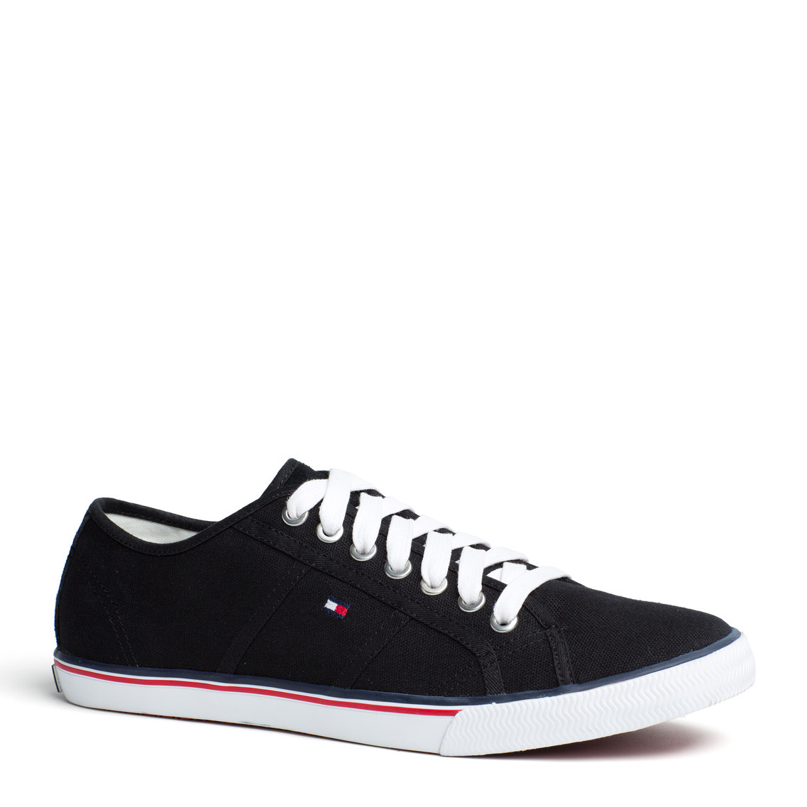 tommy hilfiger black canvas shoes