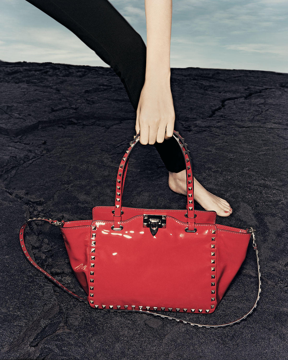 valentino tote bag red