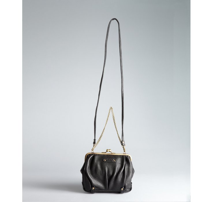 Lyst Abaco Black Pebbled Leather Mimi Kisslock Shoulder Bag In Gallery