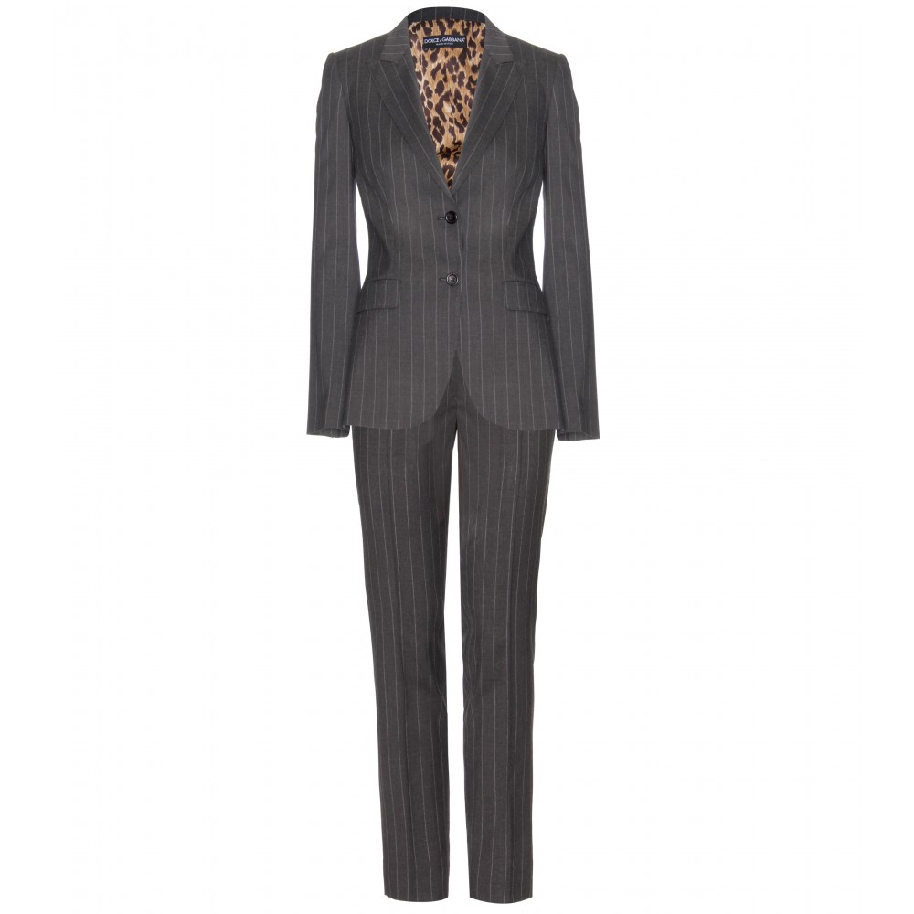 Dolce & Gabbana Stretch-wool Pinstripe Suit in Gray | Lyst