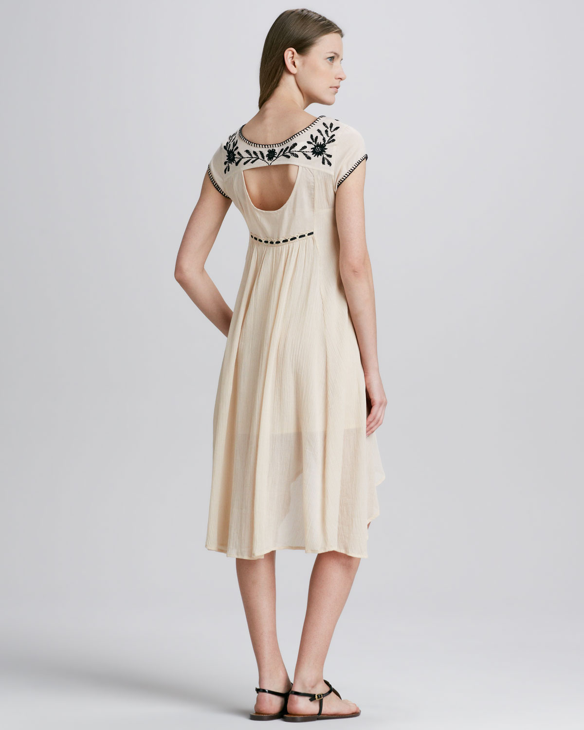 Lyst Free People Marina Embroidered High Low Dress In Natural Gallery