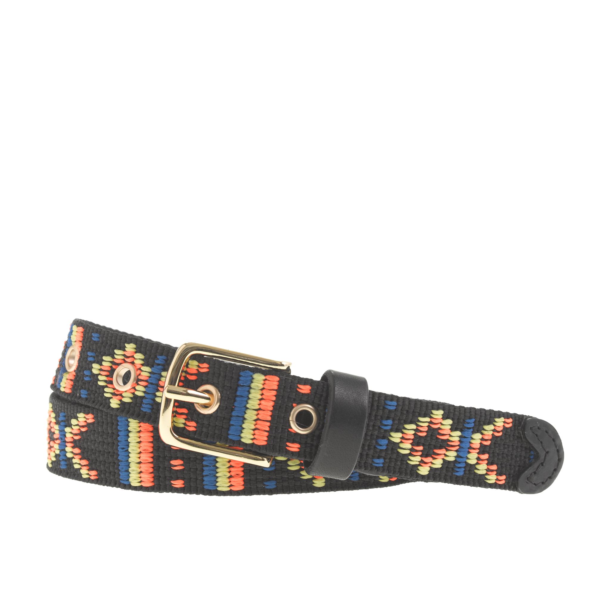 J.crew Embroidered Belt in Black Lyst