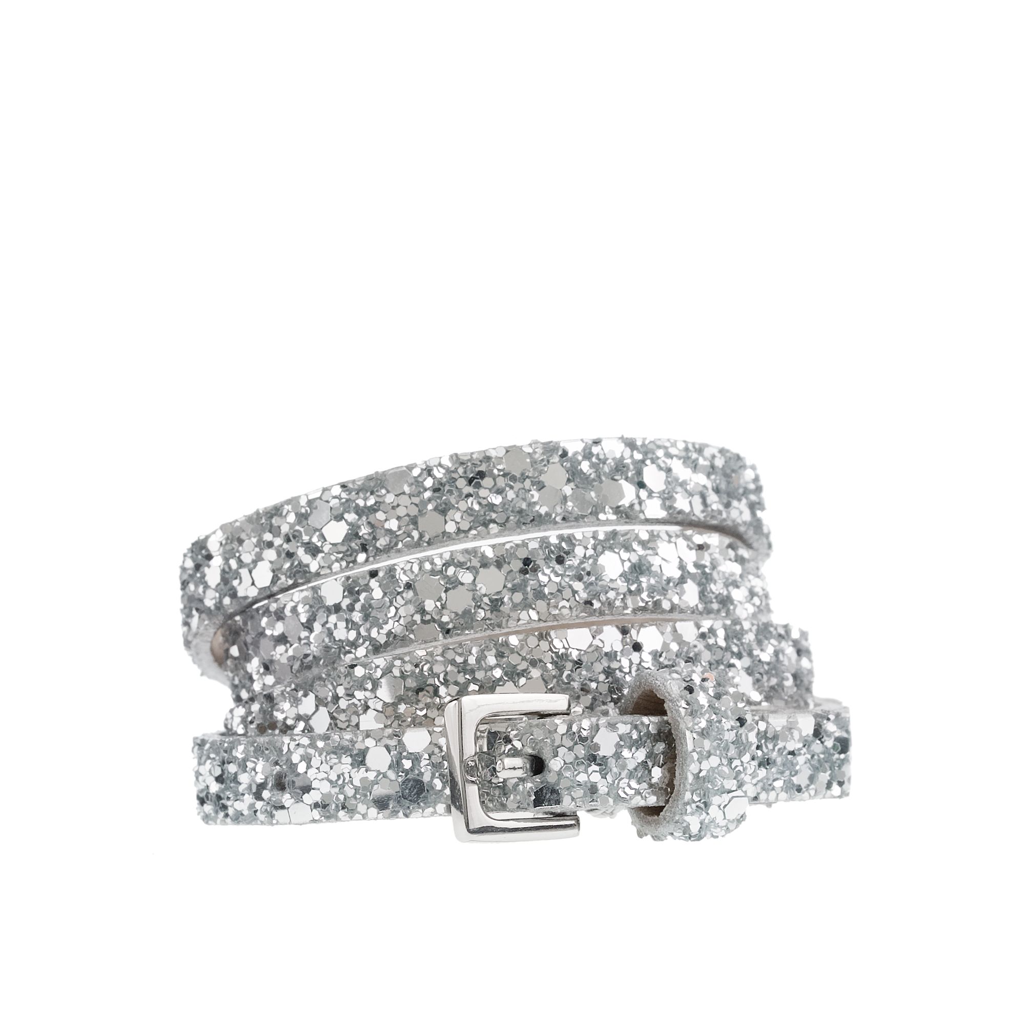 silver glitter belt