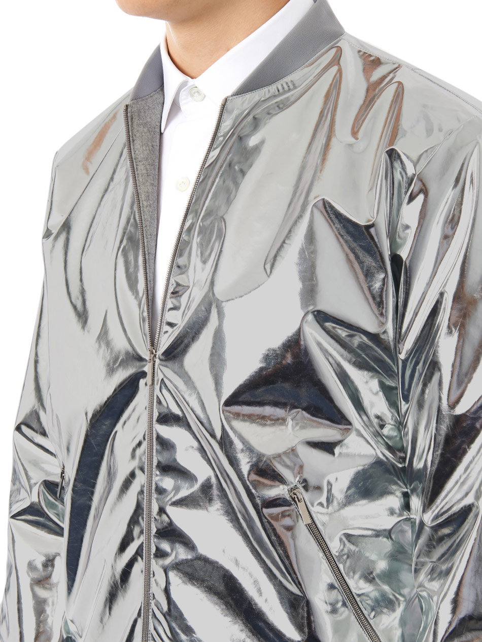 silver metallic jacket mens