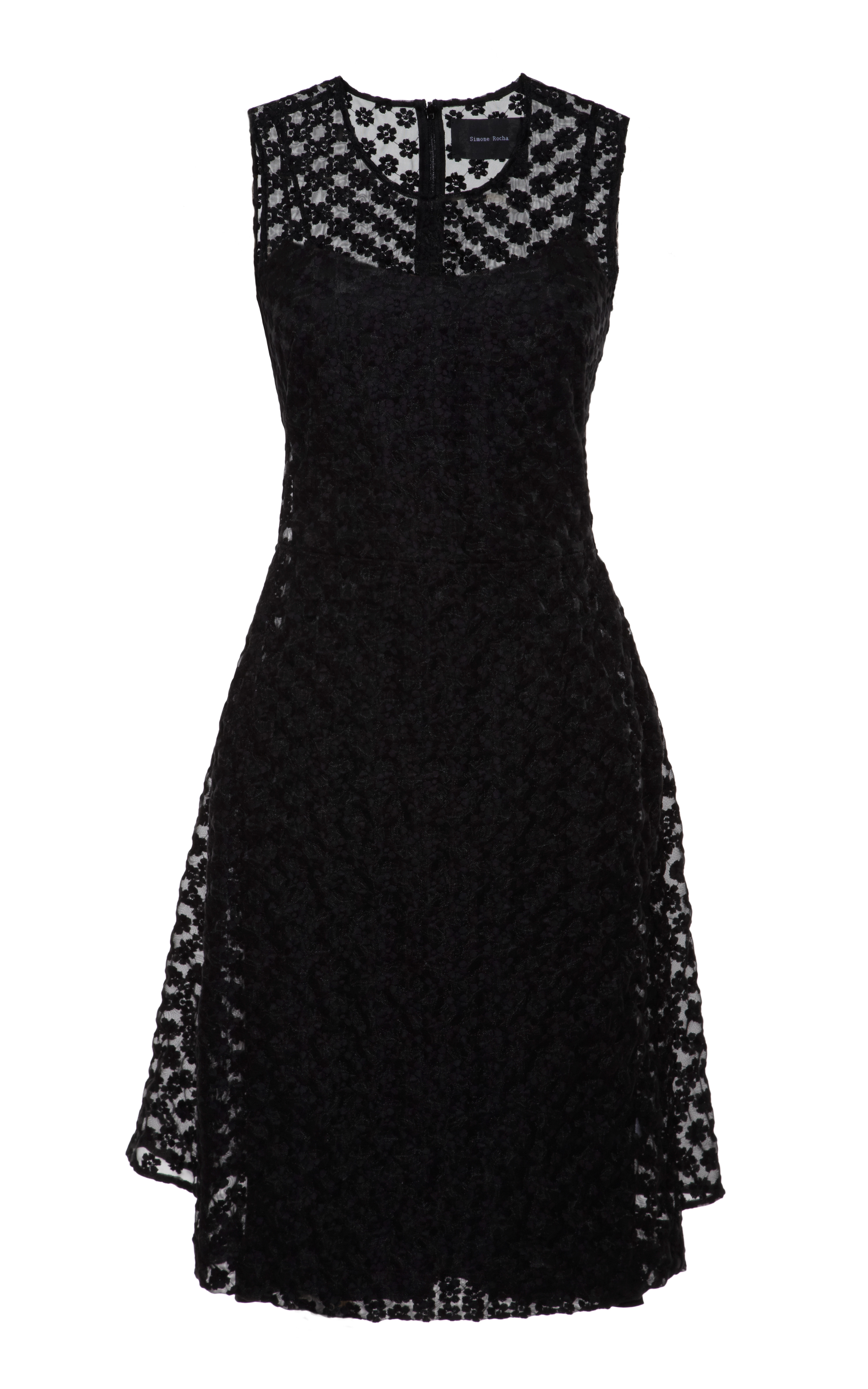 Lyst - Simone Rocha Embroidered Crinoline Dress in Black