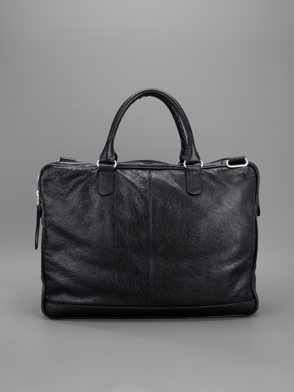 Lyst - Balenciaga Studded Zip Briefcase in Black
