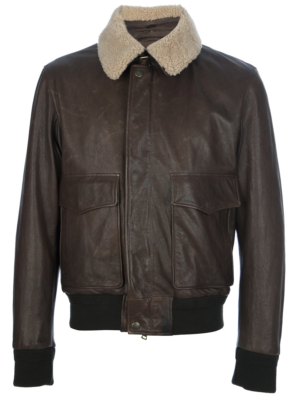 Hackett Leather Flight Jacket in Brown for Men | Lyst