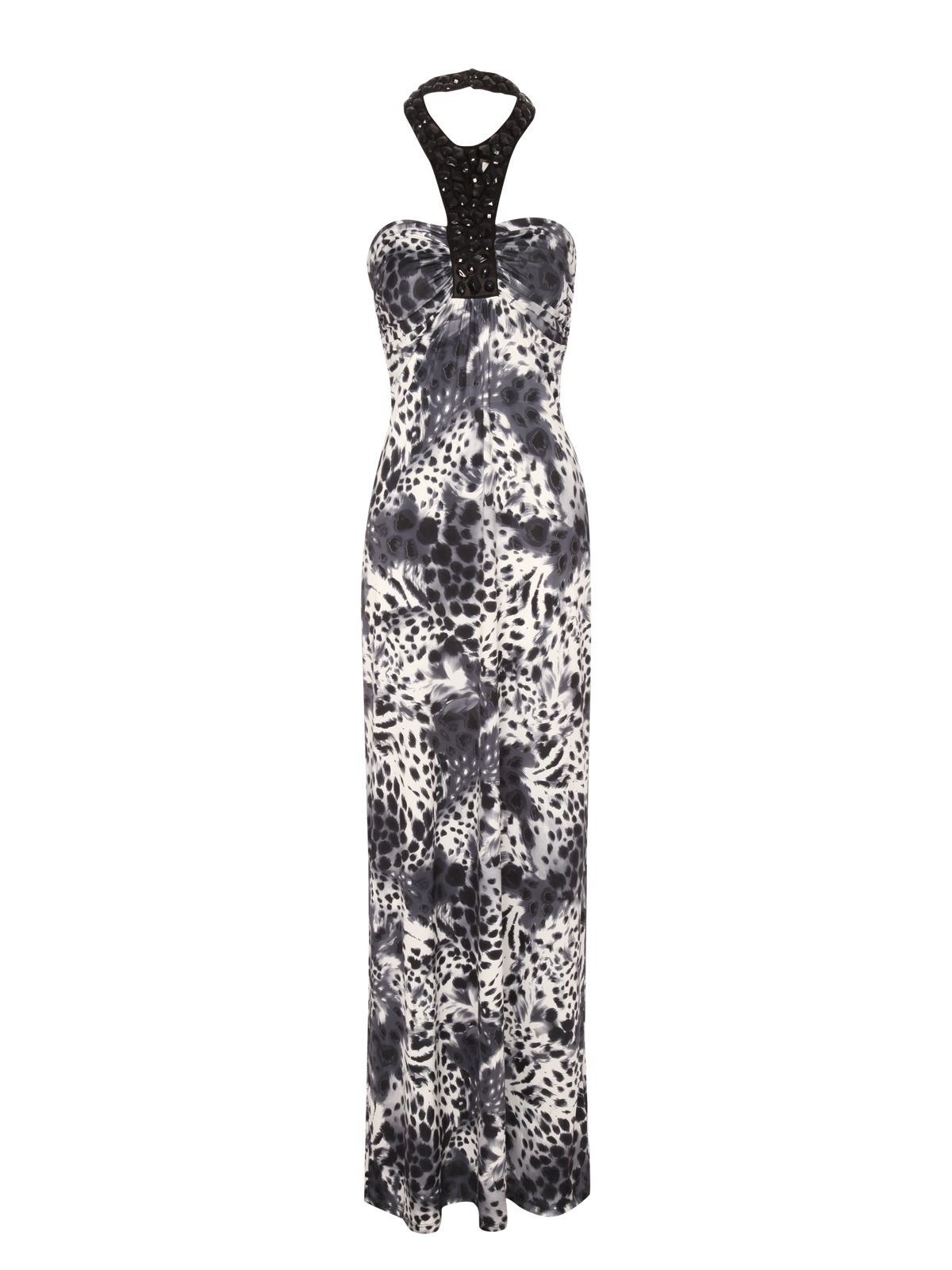 Ruched Bandeau Animal Print Dress - Jane Norman - Polyvore