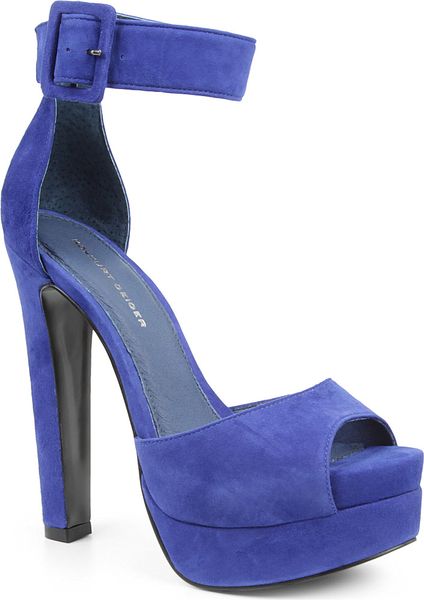 Kg By Kurt Geiger Halo Suede Platform Sandals in Blue | Lyst