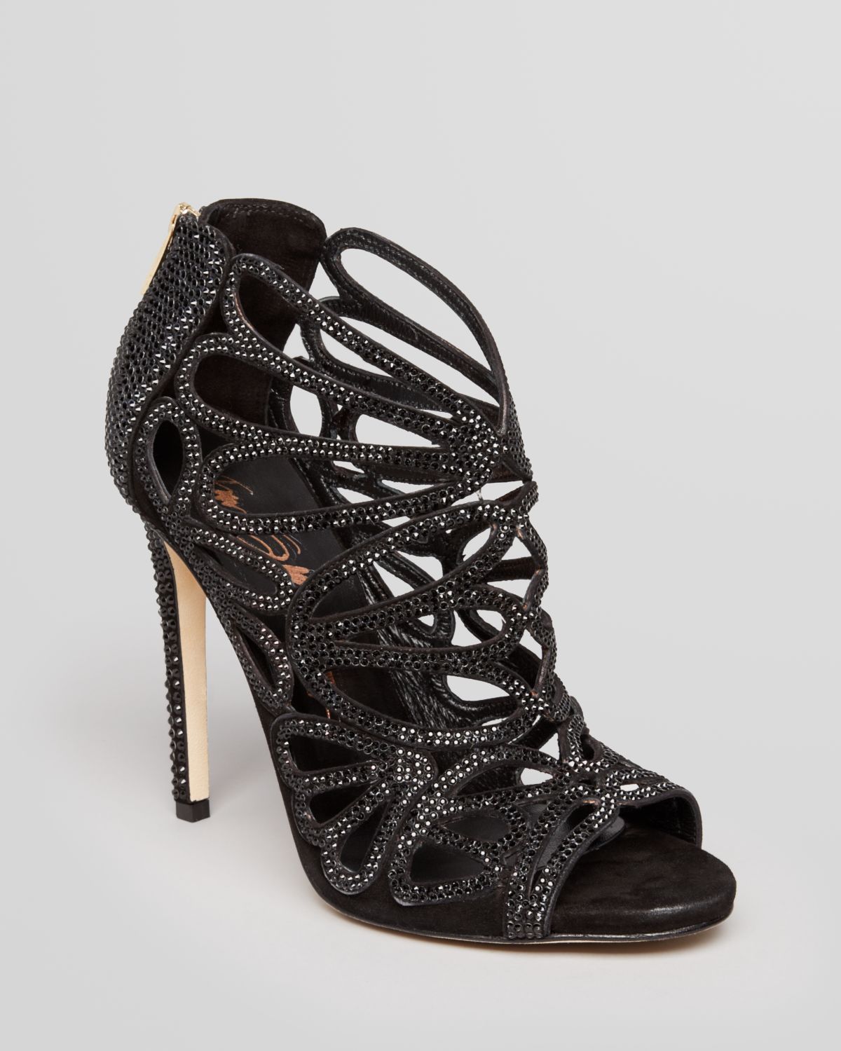 Le Silla Open Toe Evening Sandals Caged High Heel in Black - Lyst