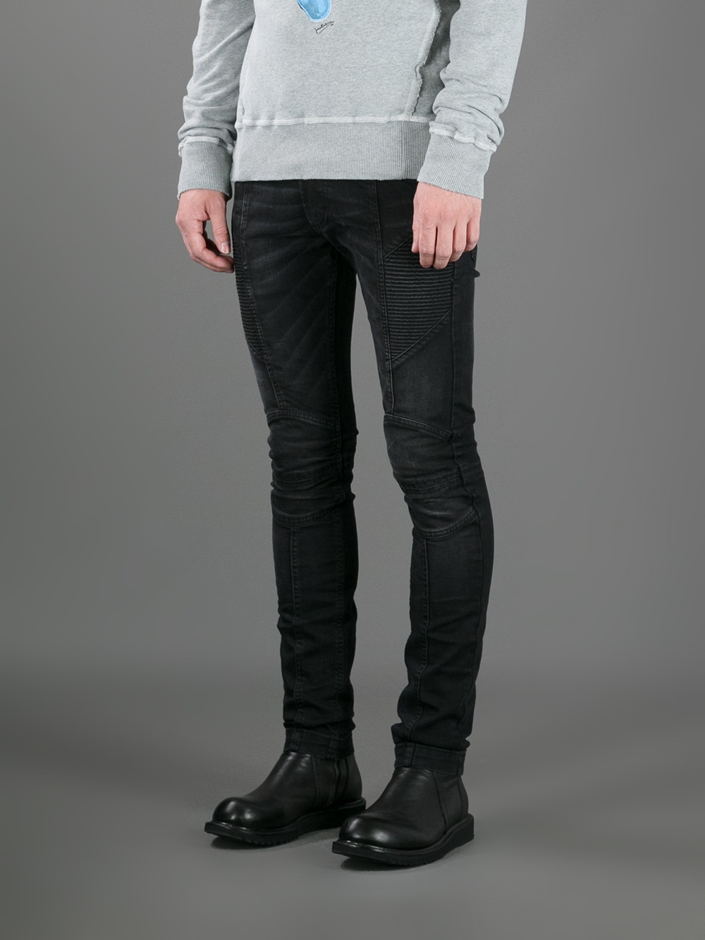 balmain black skinny jeans