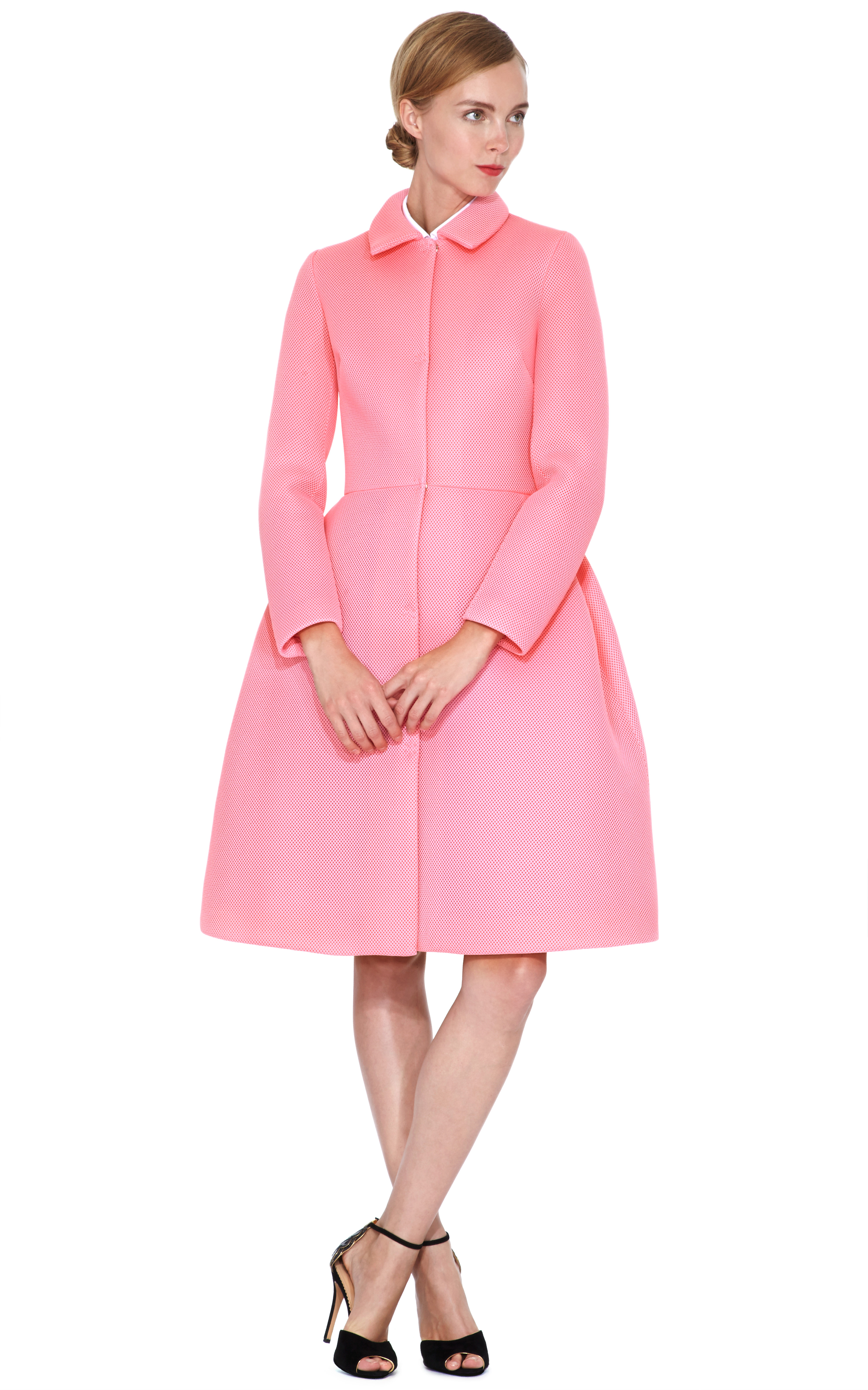 Simone Rocha Knit Mesh Coat with Collar in Pink (Red) | Lyst
