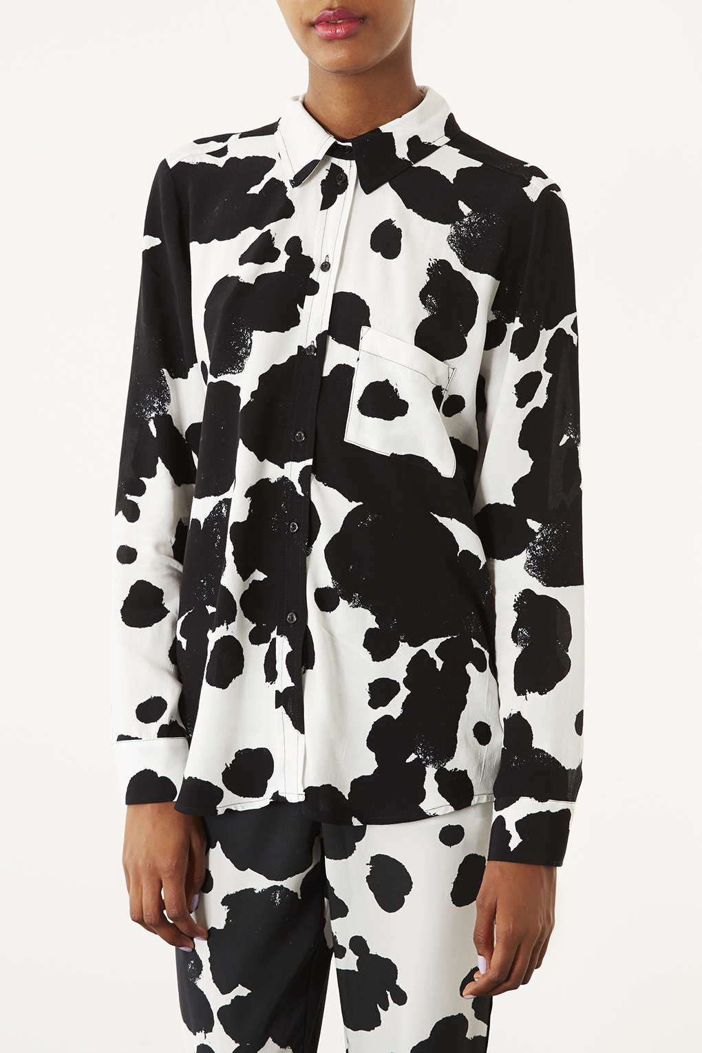 Cow Print Shirt in Monochrome (White) Lyst