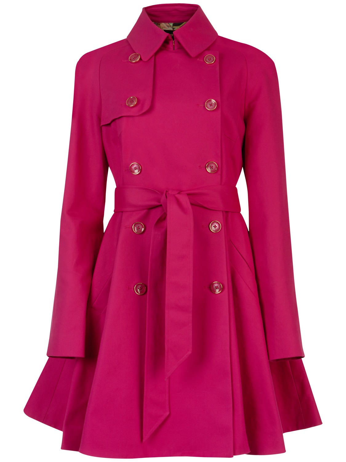 Ted Baker Carisa Double Breasted Belted Trench Coat in Pink (Deep Pink ...