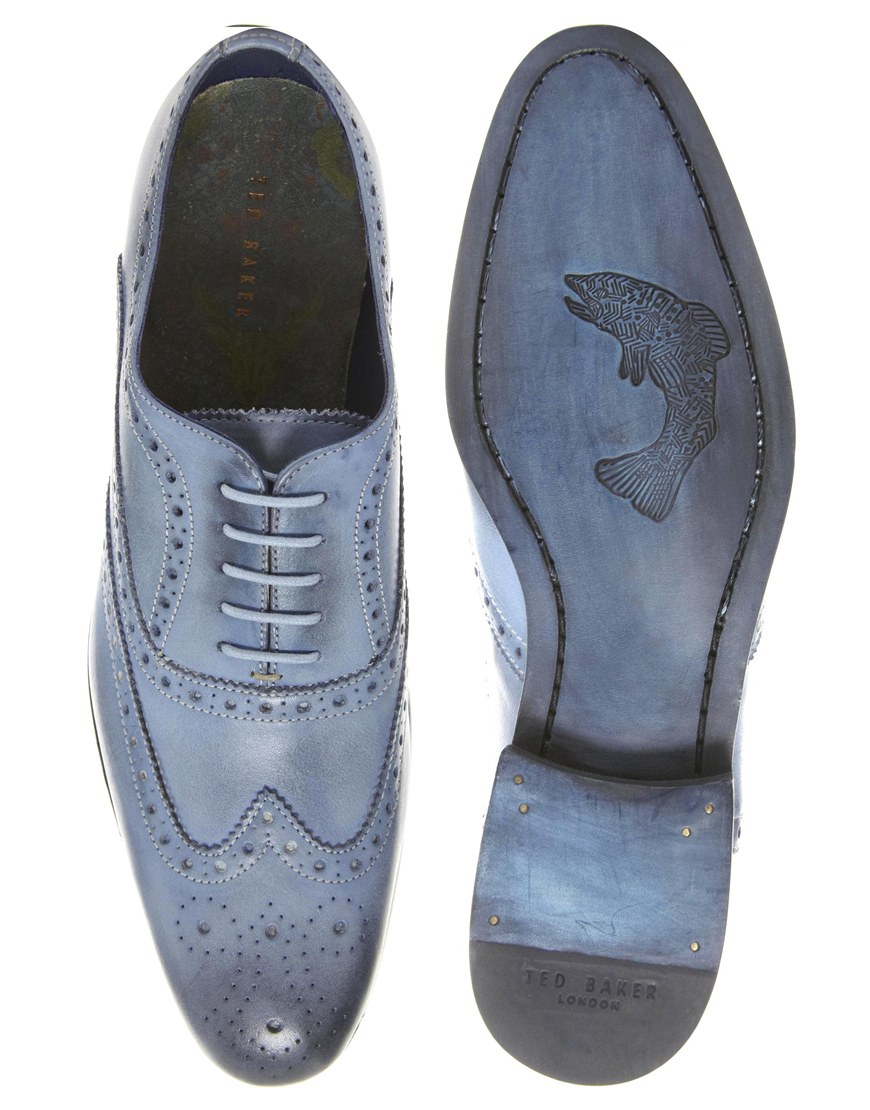 Ted Baker Terak Leather Brogues in Blue 