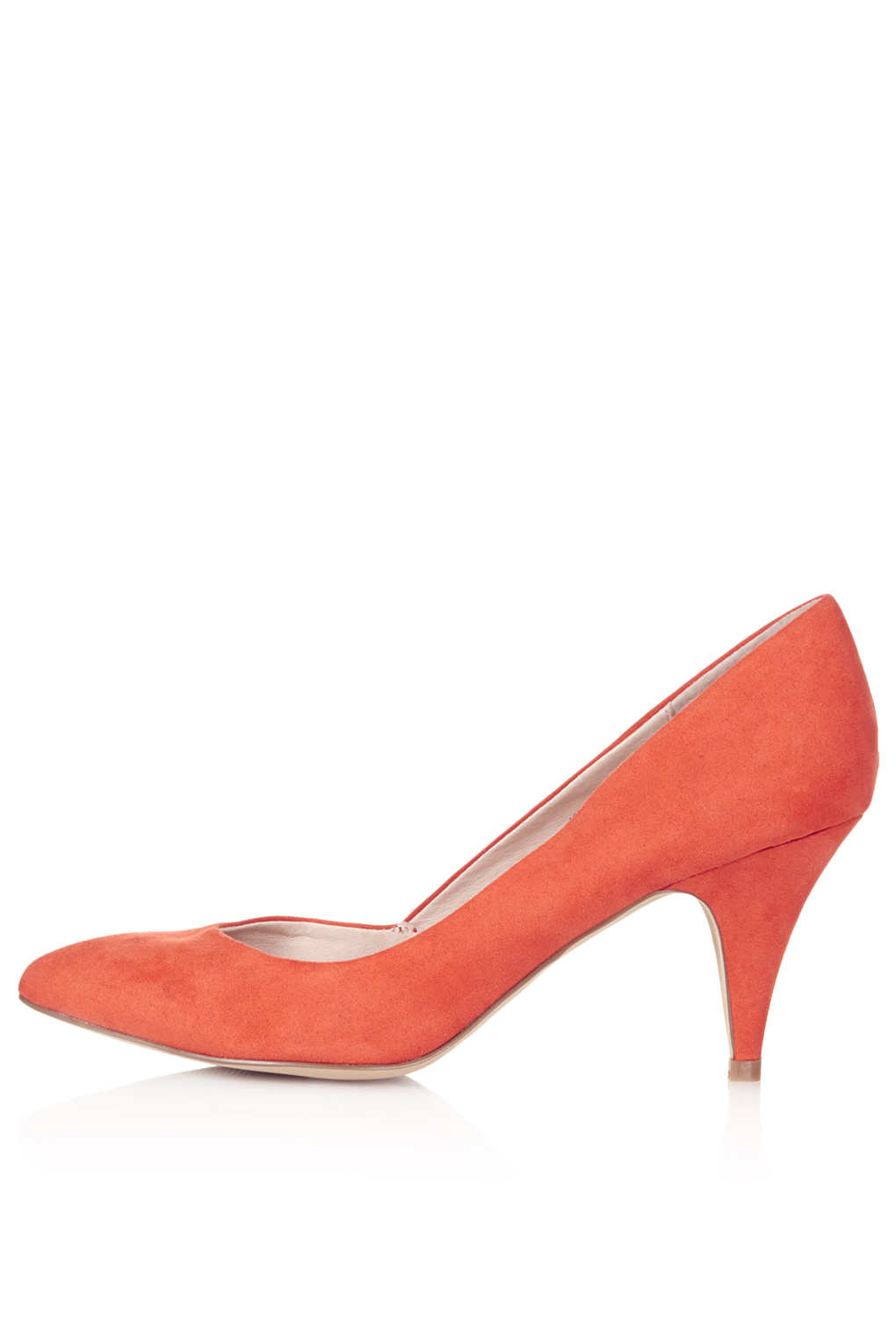 coral mid heel shoes