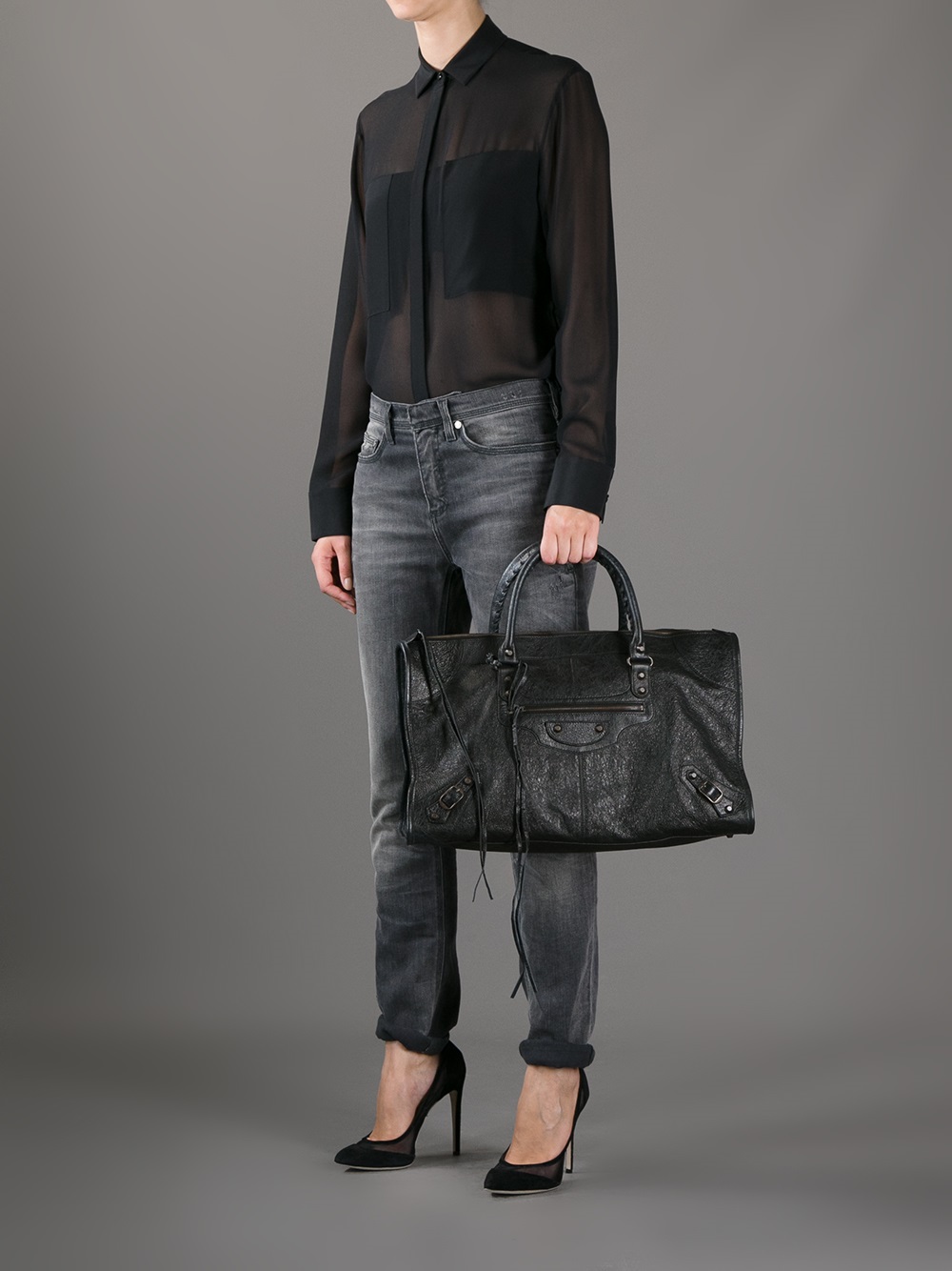 Hold op Ledningsevne lager Balenciaga Classic Work Tote in Black - Lyst