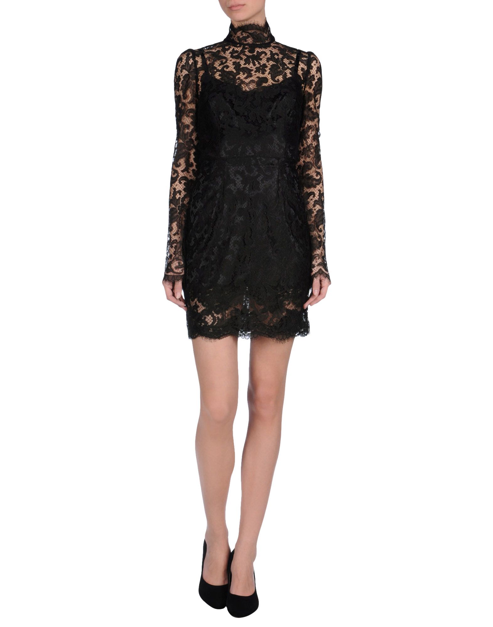 Lyst - Dolce & Gabbana Carnation-Embroidered Tulle Dress in Black