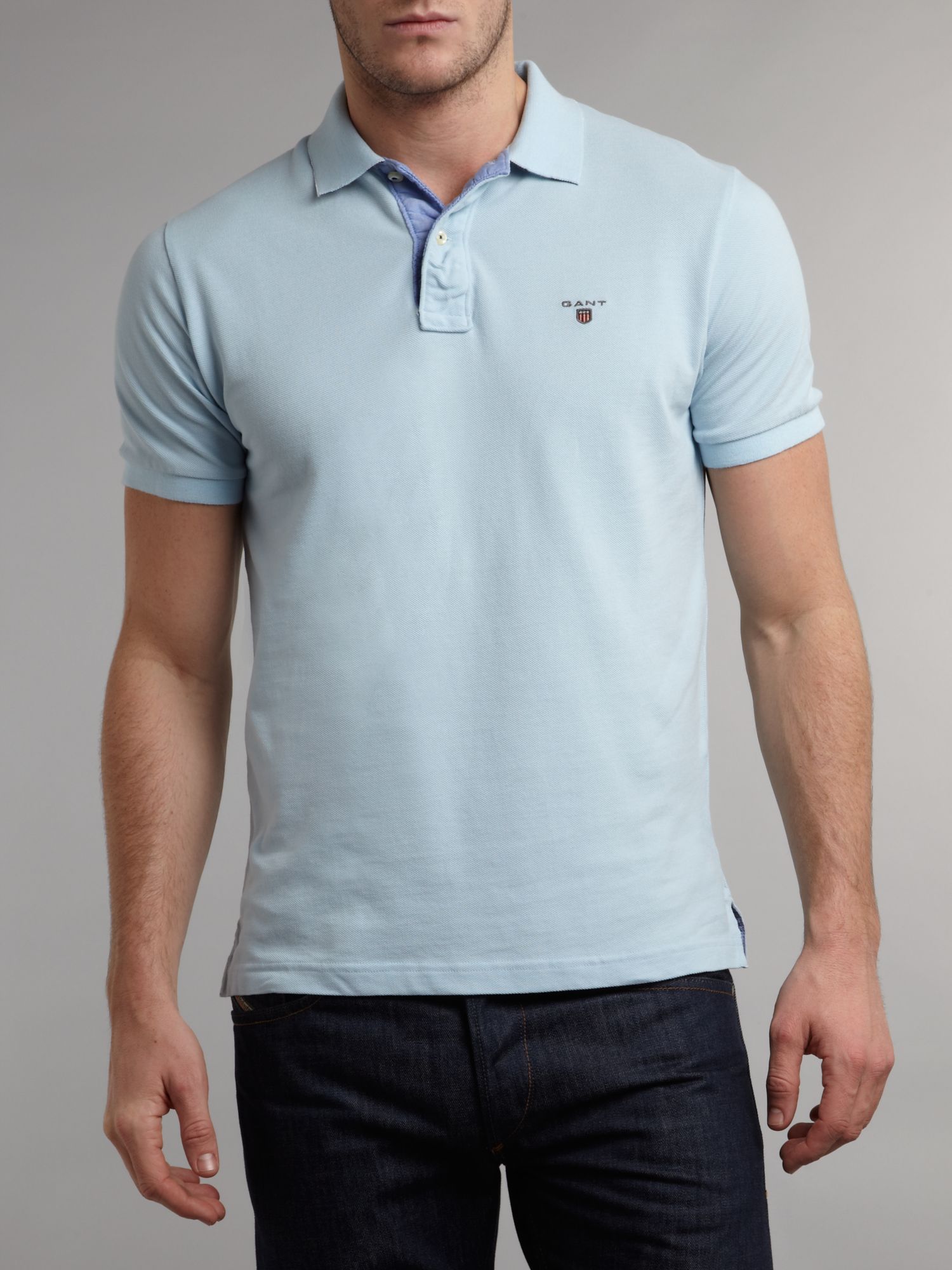 GANT Regular Fit Solid Pique Polo Shirt in Light Blue (Blue) for Men Lyst