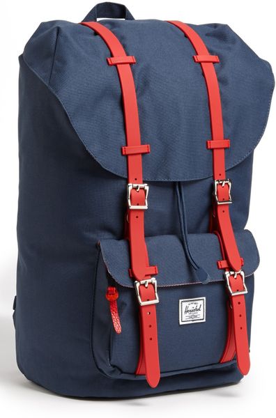 Herschel Supply Co. Little America Backpack in Blue for Men (Navy/ Red ...