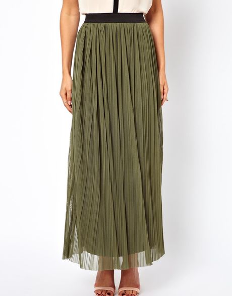 French Connection Love Maxi Skirt in Khaki | Lyst