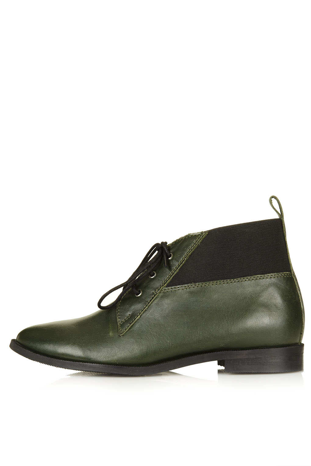 TOPSHOP Model Lace Up Vintage Boots in Green - Lyst
