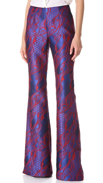Wes Gordon Filigree Brocade Flare Pants 