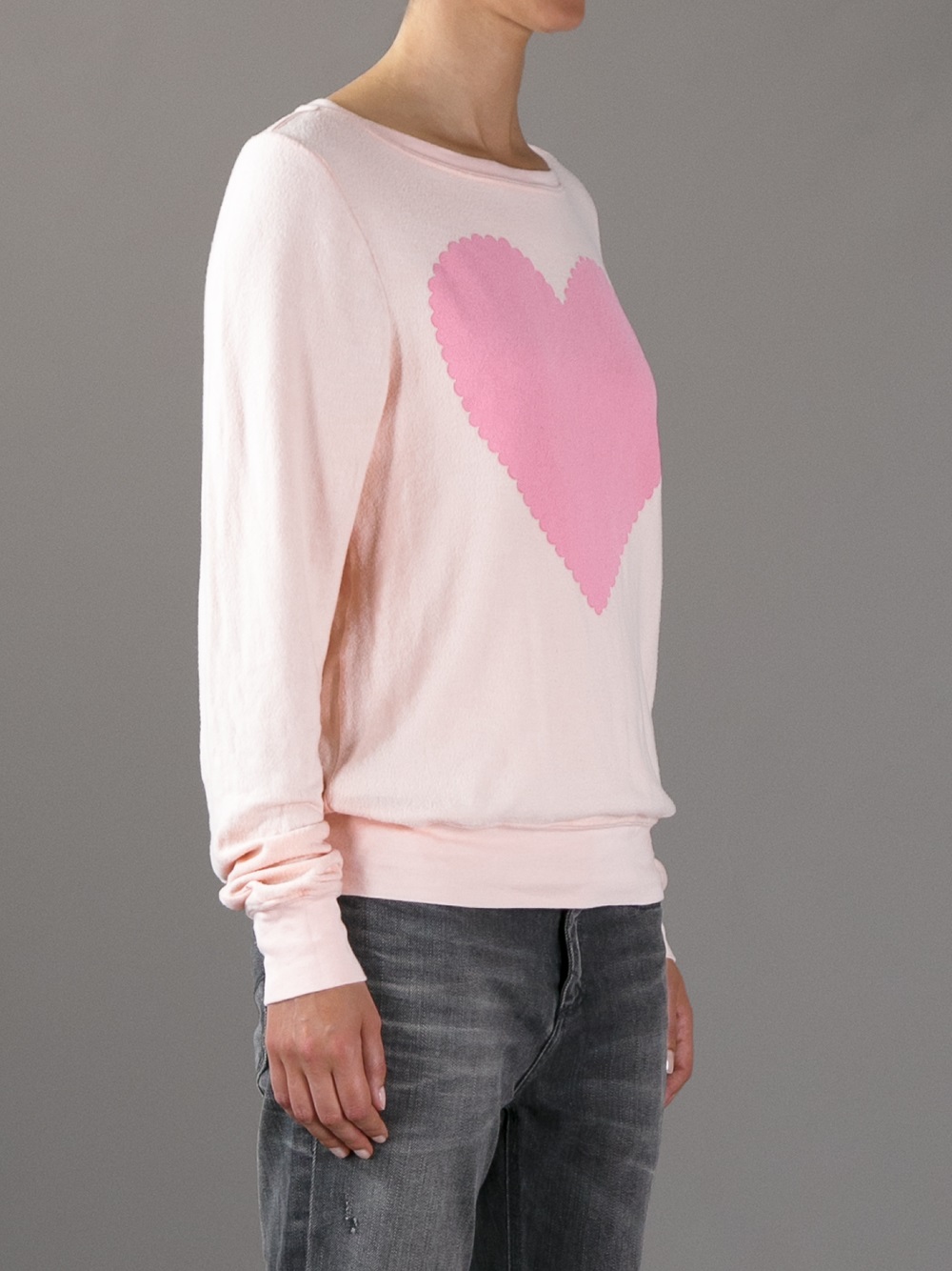 Wildfox Heart Print Sweater in Pink Lyst