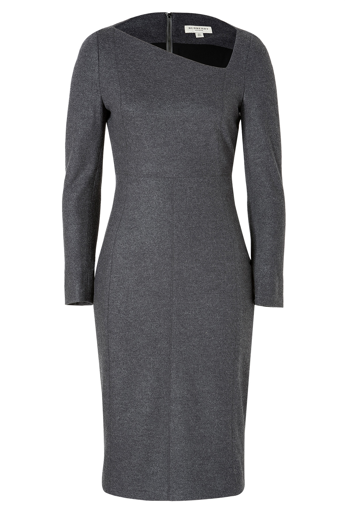 Lyst Burberry Wool Darcey Dress in Heather Grey in Gray