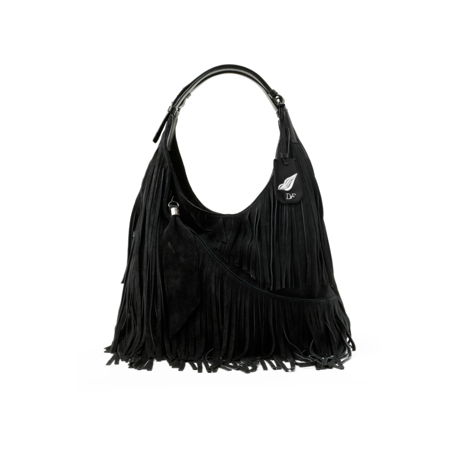 Diane Von Furstenberg Wrap Suede Fringe Bag in Black Lyst