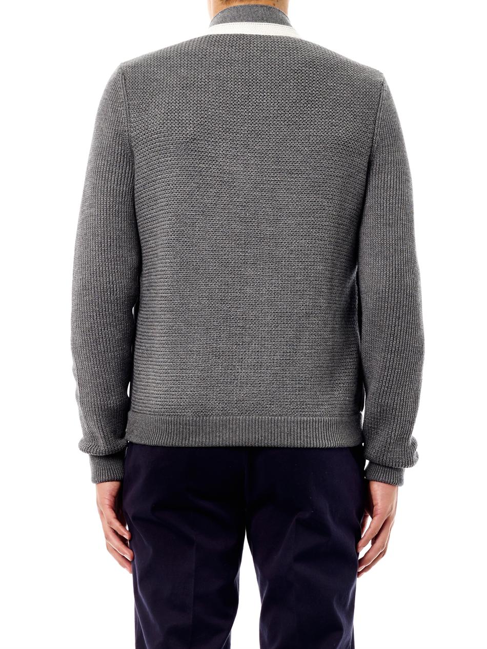 Gucci Suede Front Cardigan in Grey (Gray) for Men - Lyst