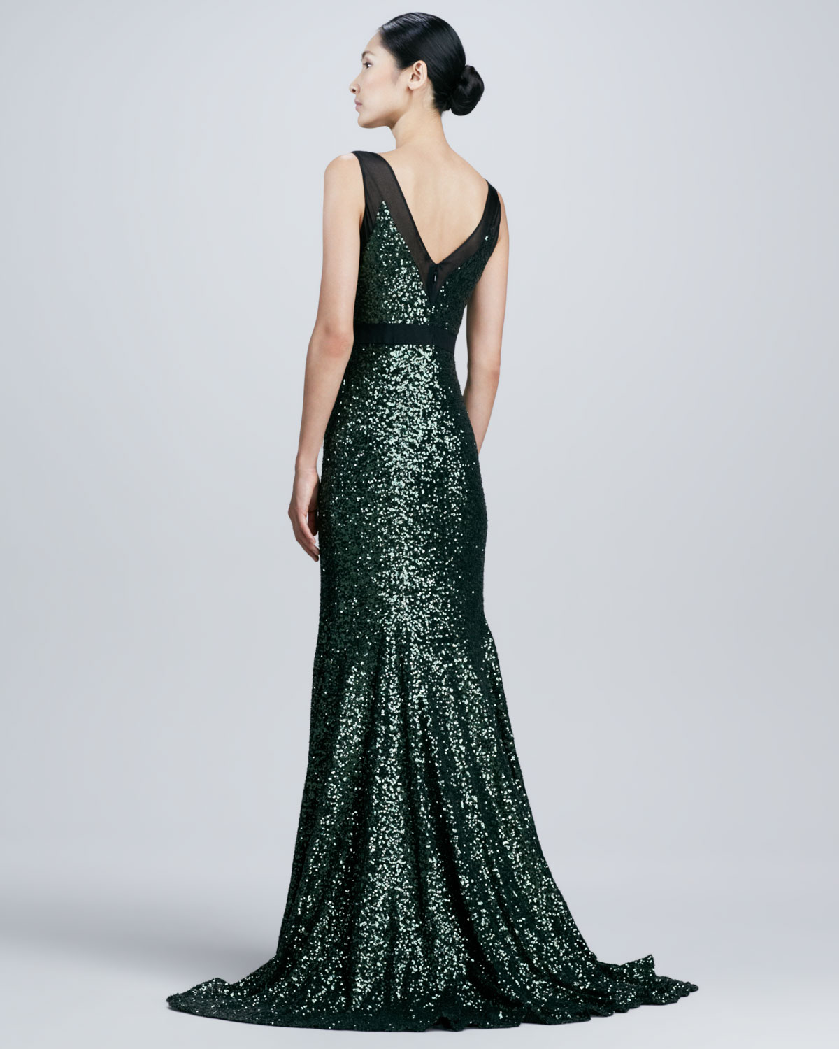 badgley mischka emerald gown