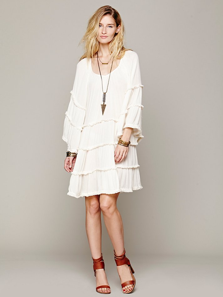 Lyst - Free People Womens Gracias Gauze Dress in White