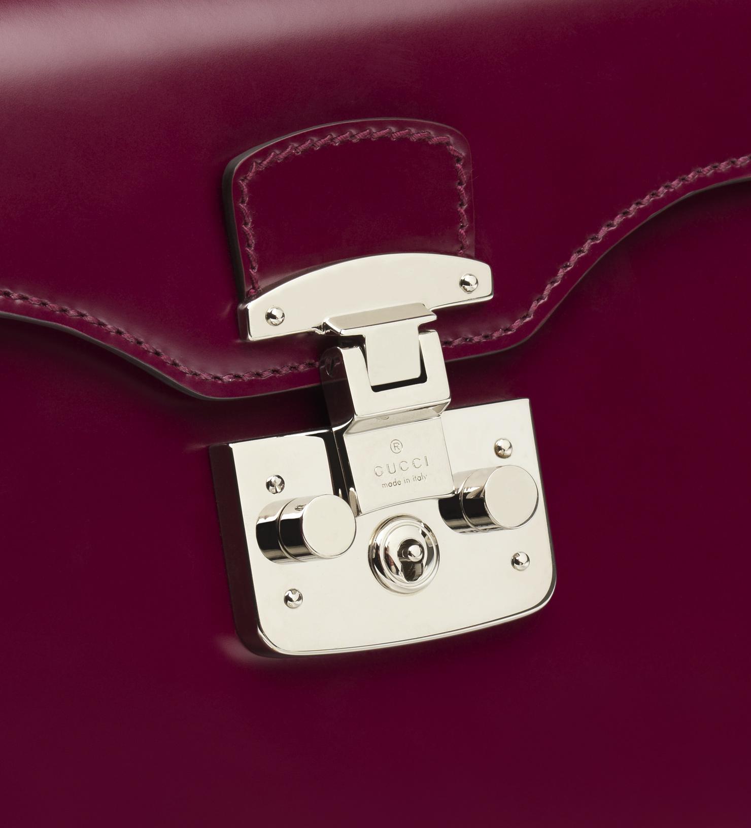 Lyst Gucci Lady Lock Leather Briefcase Clutch in Purple