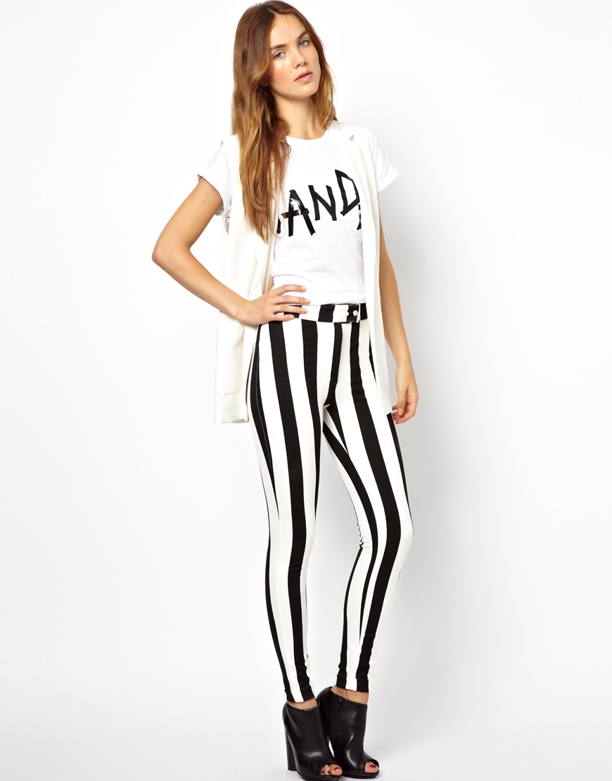 skinny striped trousers
