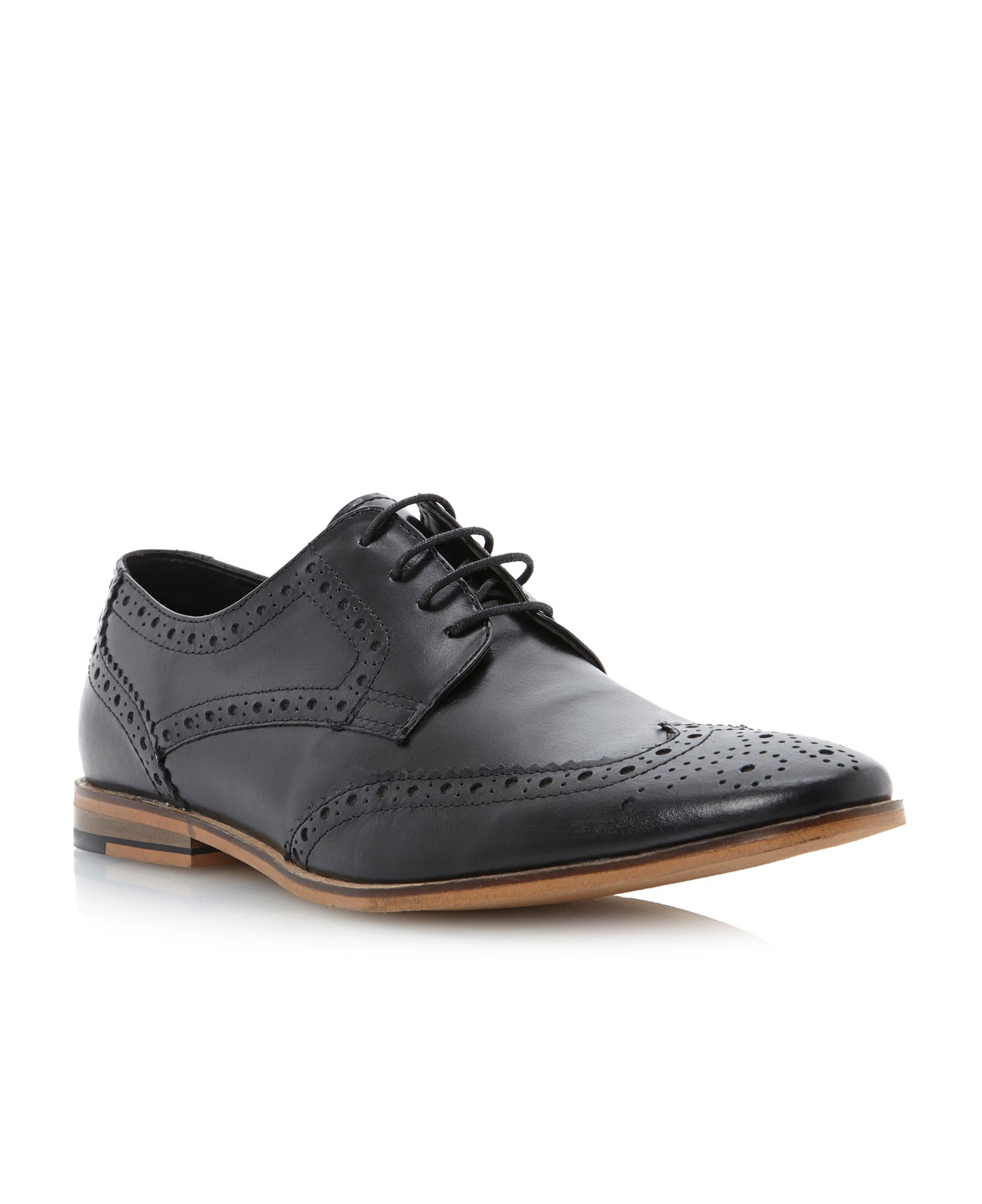 Linea Brompton Casual Brogue Lace Up in Black for Men | Lyst