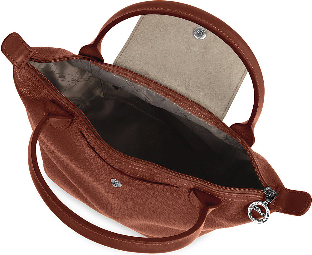 Longchamp Veau Foulonne Leather Handbag in Brown (Cognac) | Lyst