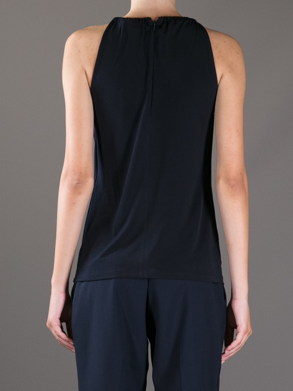 Lyst Michael Michael Kors Sleeveless Halter Neck Top in Blue