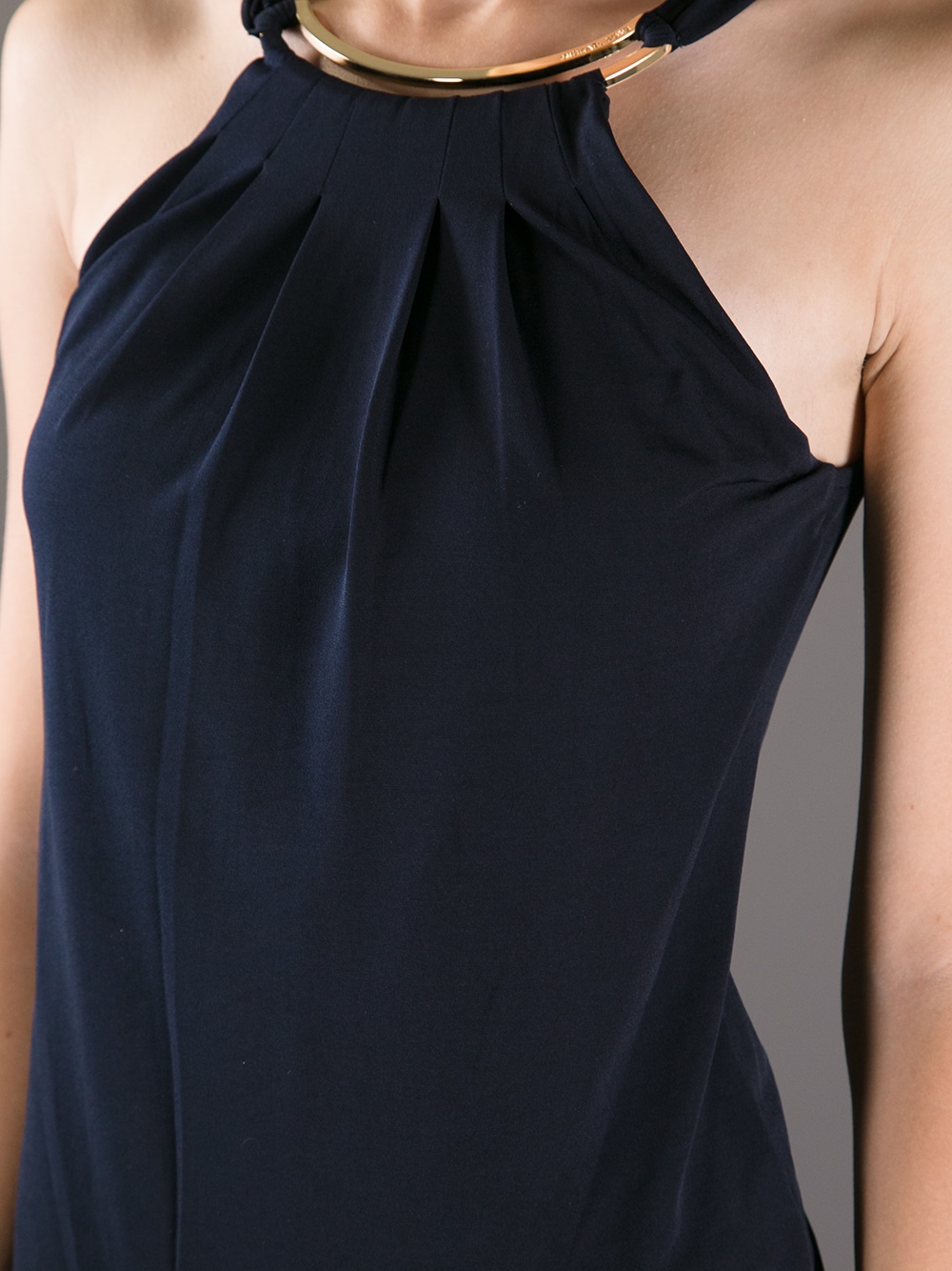 MICHAEL Michael Kors Sleeveless Halter Neck Top in Blue Lyst