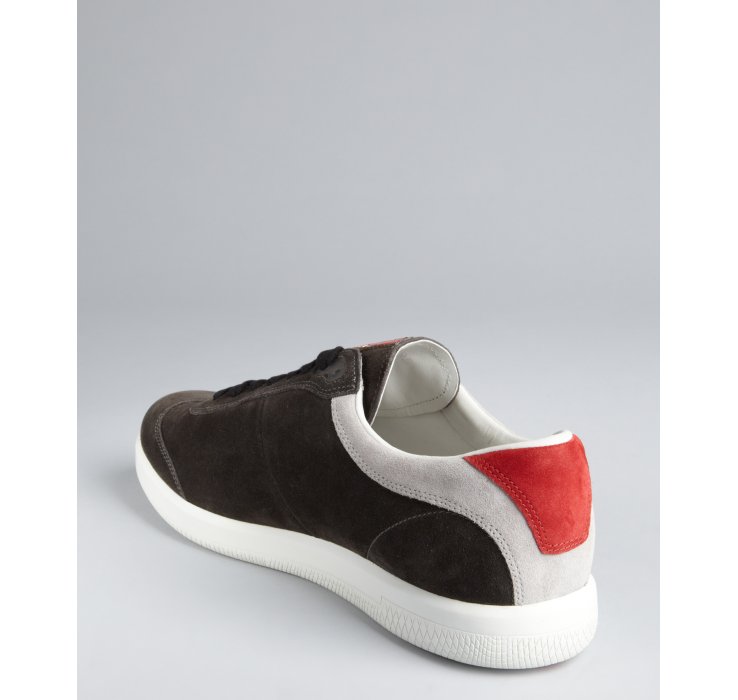 prada grey suede trainers