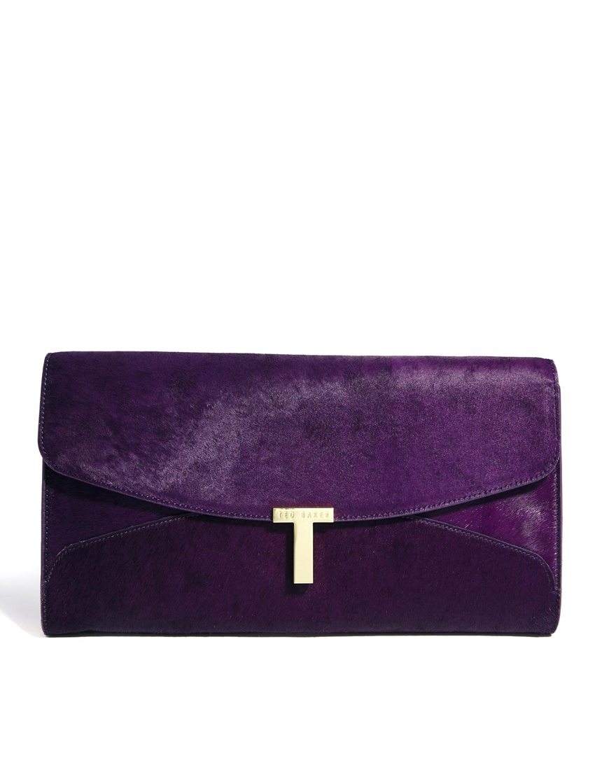 Worthless Shipley Foundation Ted Baker Jamun Deep Purple Leather Keeper Clutch Bag | Lyst