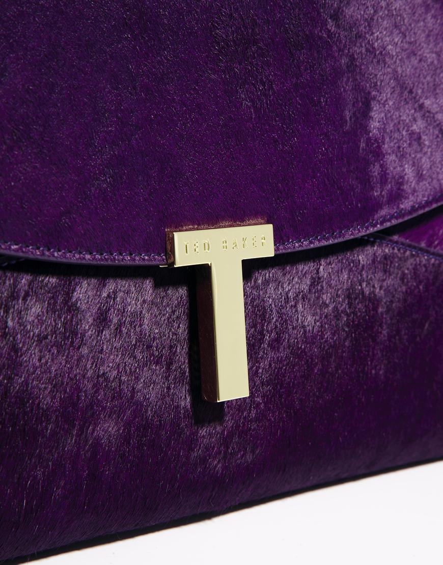 Ted Baker Jamun Deep Purple Leather Keeper Clutch Bag