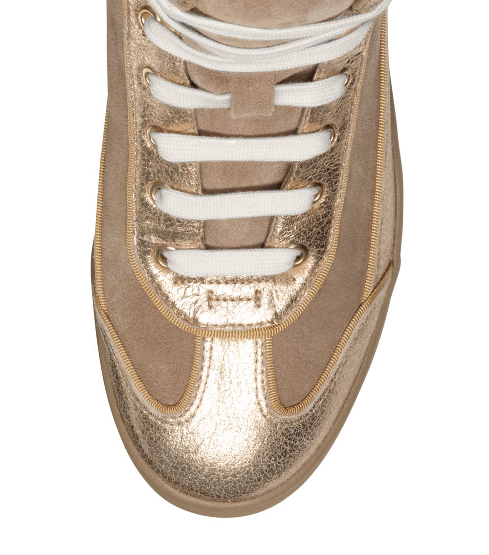 Lyst - Tory burch Evelin High Top Sneaker in Metallic