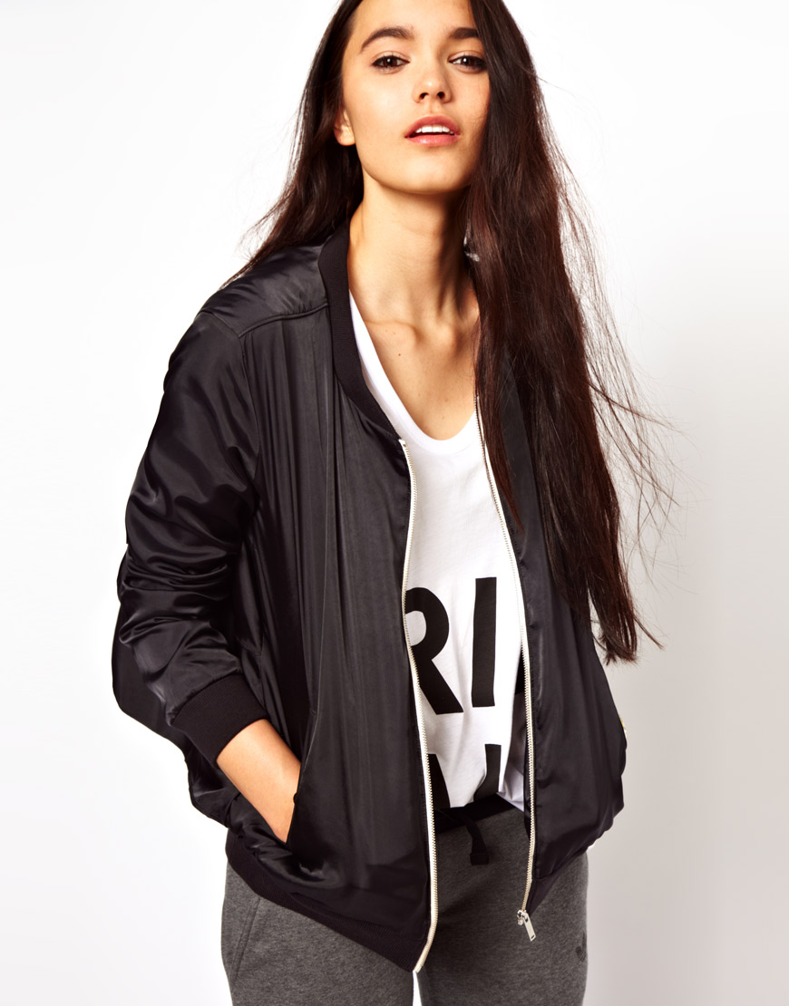Lyst Adidas Bomber Jacket in Black