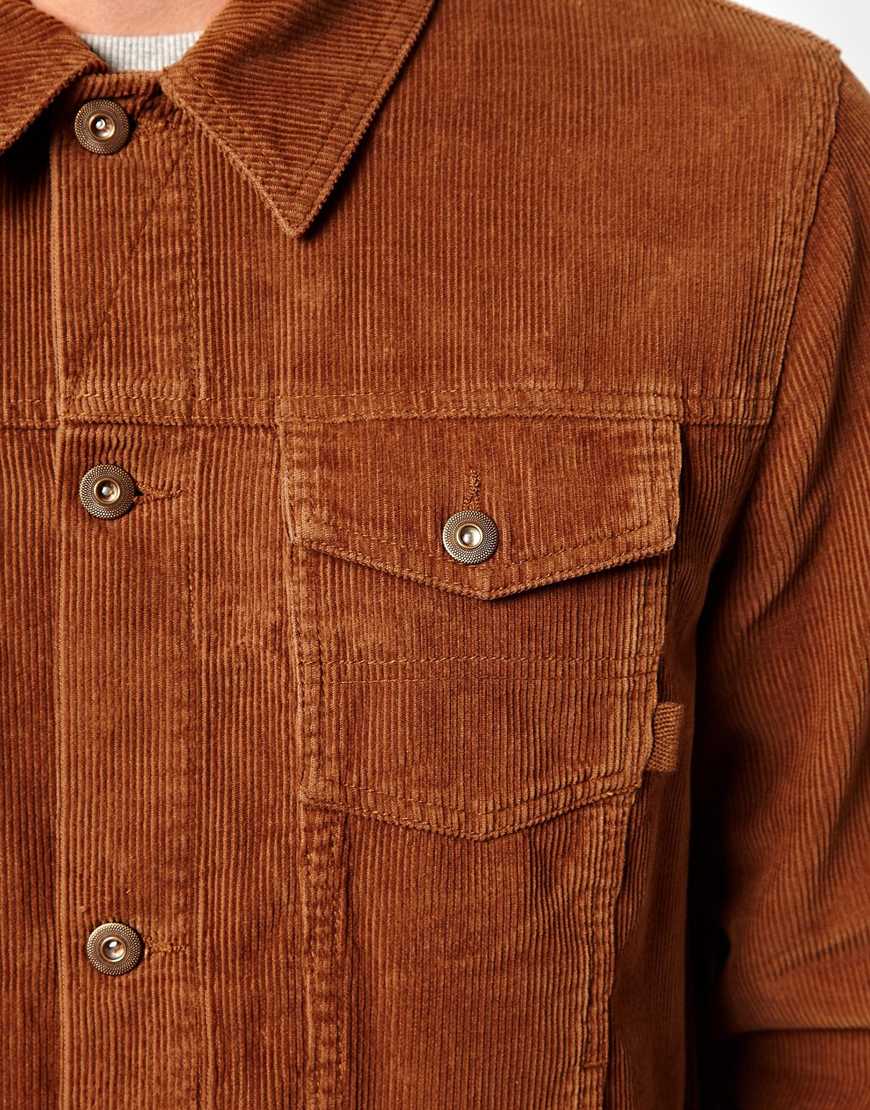 ASOS Cord Jacket in Brown for Men | Lyst