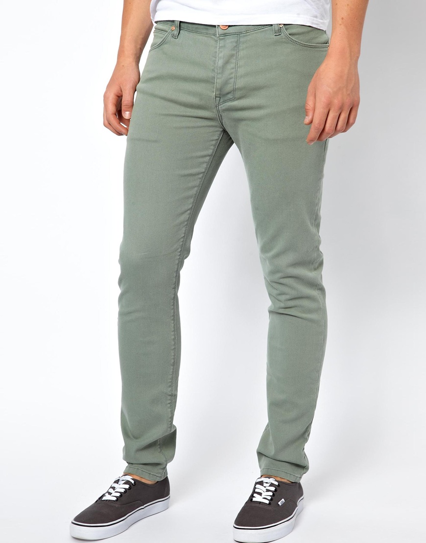 ASOS Skinny Jeans in Light Green for Men - Lyst