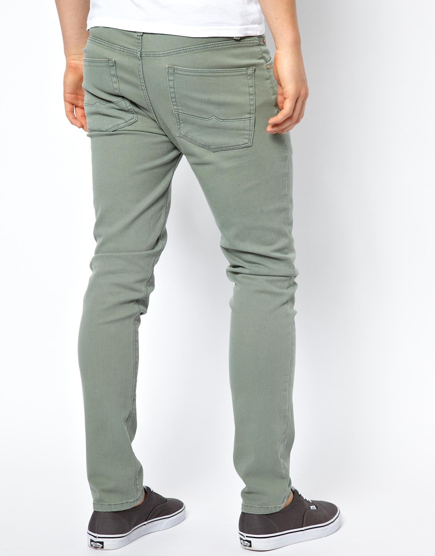 ASOS Skinny Jeans in Light Green for 