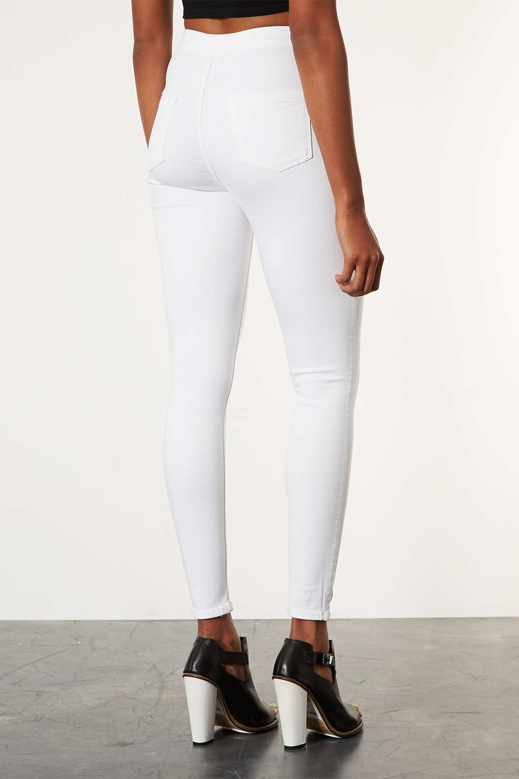 topshop white joni jeans