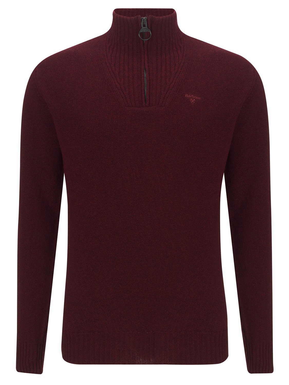 barbour half zip lambswool jumper